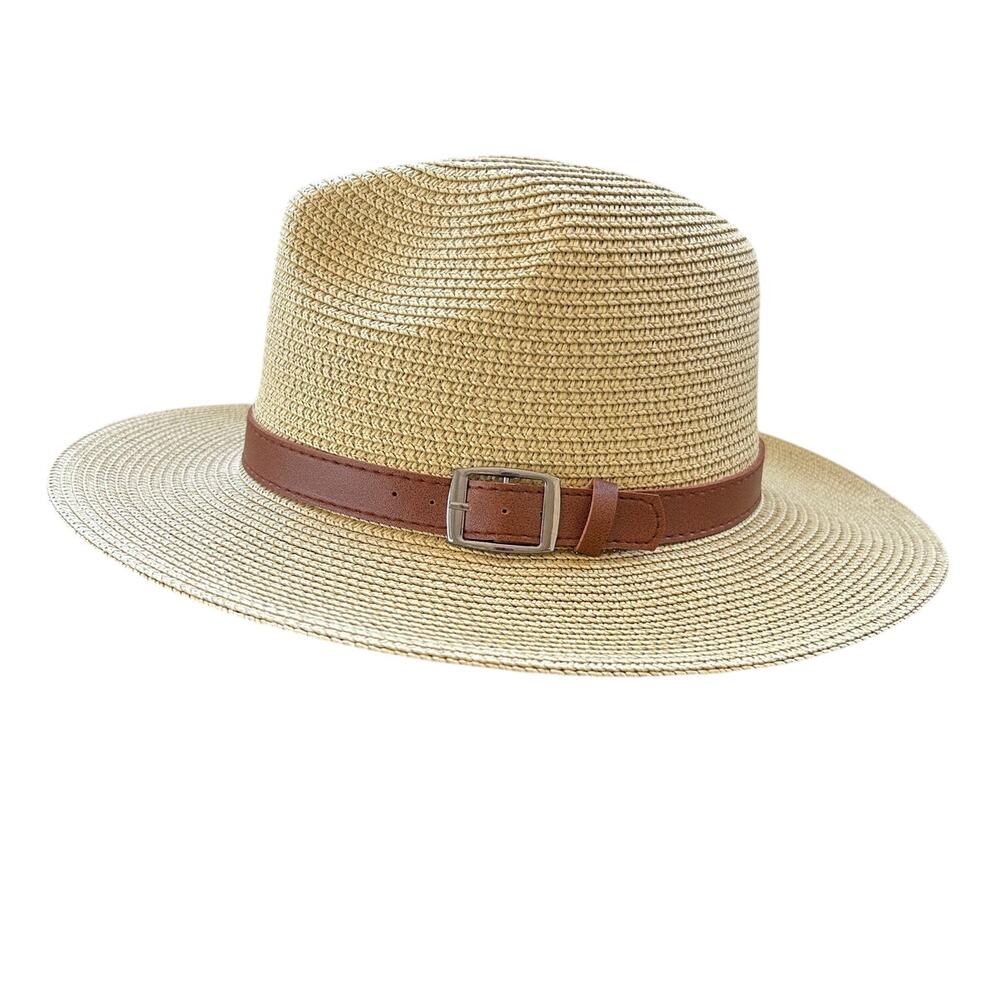 Panama Beach Hat Adjustable Fit Detachable Chin Strap Unisex Sun Hat UPF 80+ NWT